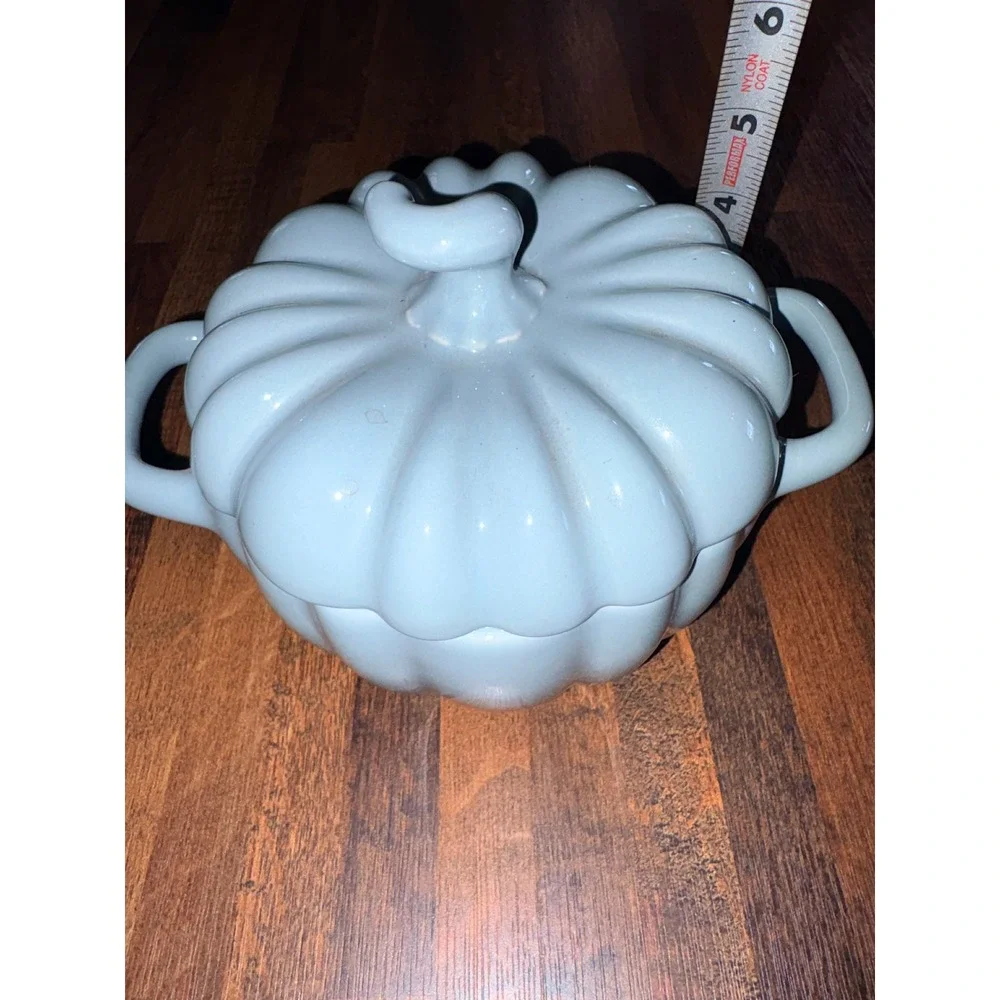 Crofton‎ Light Blue Pumpkin Stoneware Cocotte Mini Casserole Dish with Lid